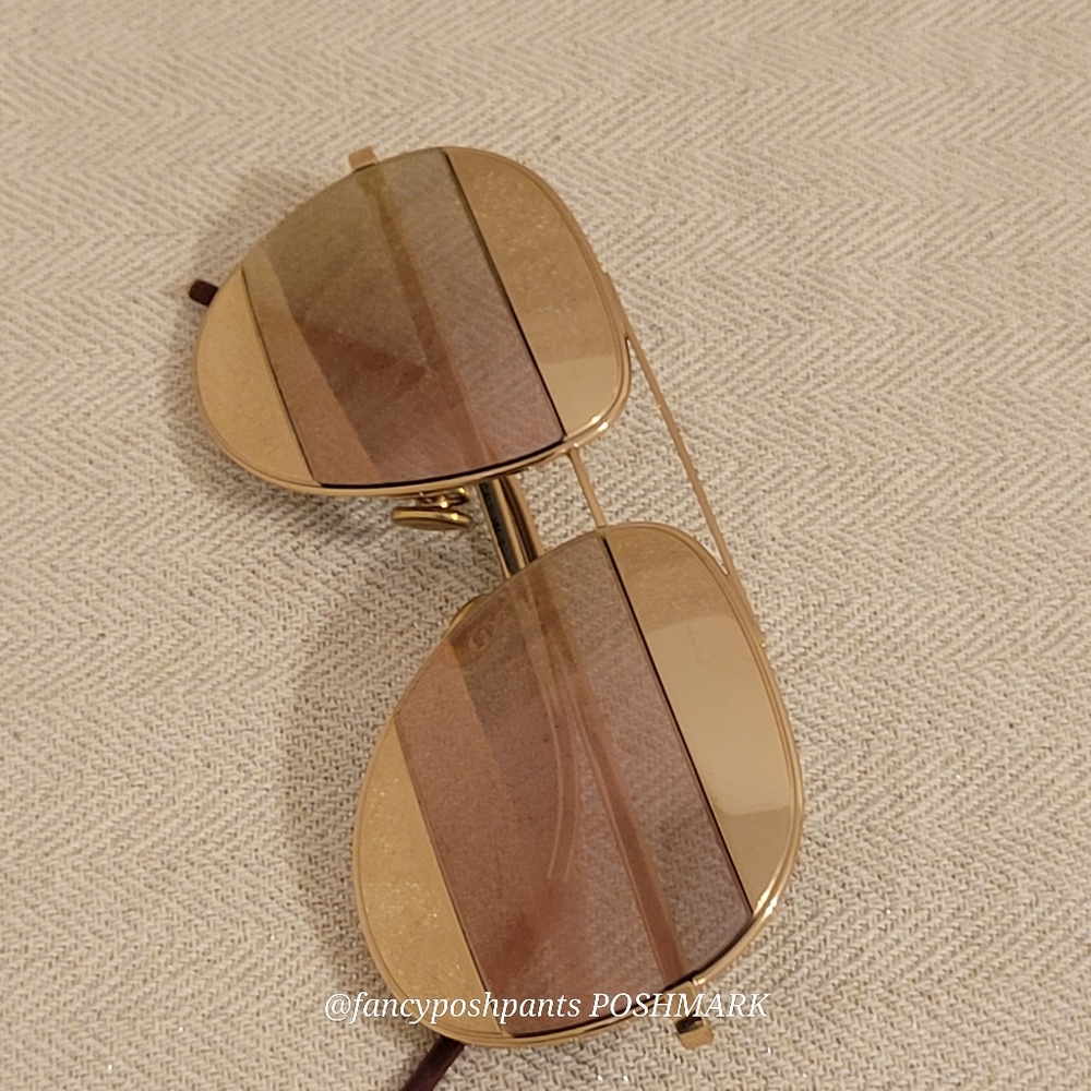 DIOR split aviator gold sunglasses unisex luxury CD logo - Picture 16 of 17